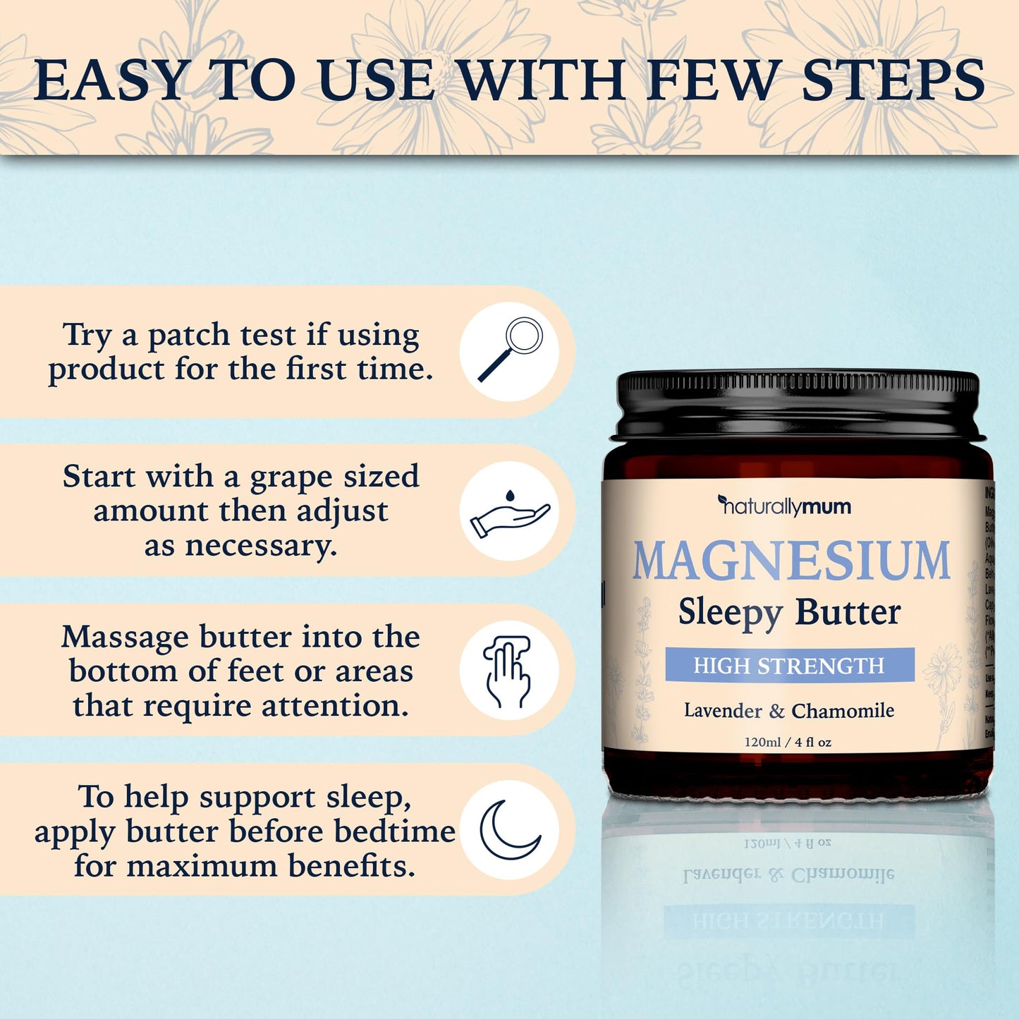 Magnesium Butter [NATURAL & VEGAN] - Topical Magnesium Chloride Cream Butter Support for Sleep, Bone, Heart & Muscle Health - Lavender & Chamomile – High Strength - Made in UK & Safe for Kids