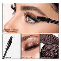 Dark Brown Mascara for Eyes, Long Lasting Thick,Quick Drying & Non-Clump, Smudge-Proof Fiber Mascara, Instant Hair Dye for Christmas, Halloween, Birthdays, Parties
