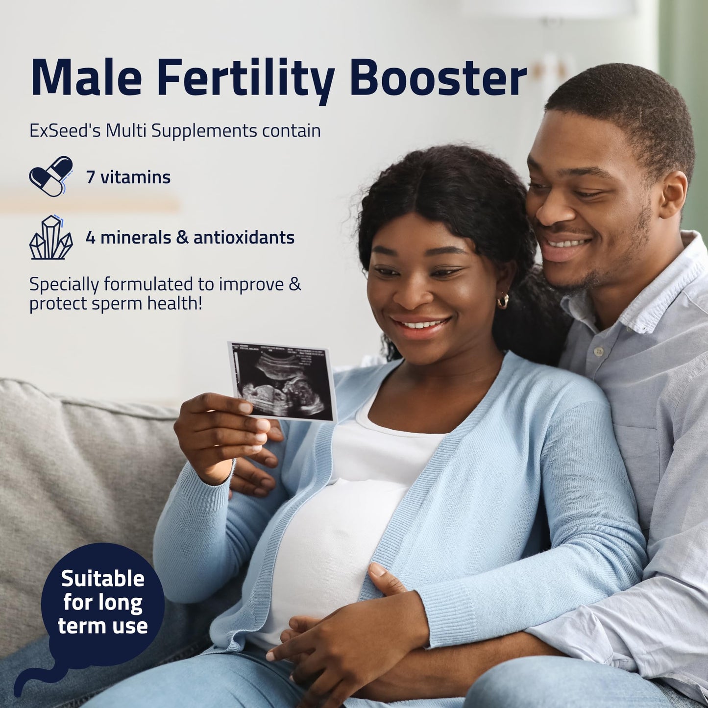 ExSeed Health - Fertility Multivitamins for Men - 3 Month Supply (x3 Bottles) - 60 Capsules per Bottle - with Vitamins, Minerals & Antioxidants - Fertility Supplements - Supports Healthy Conception