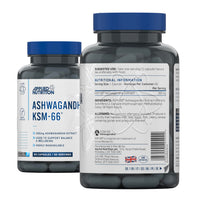 Applied Nutrition Ashwagandha KSM-66 - Premium Ashwagandha Herbal Supplement for Energy, Anxiety, Stress, Made in The UK (60 Capsules)