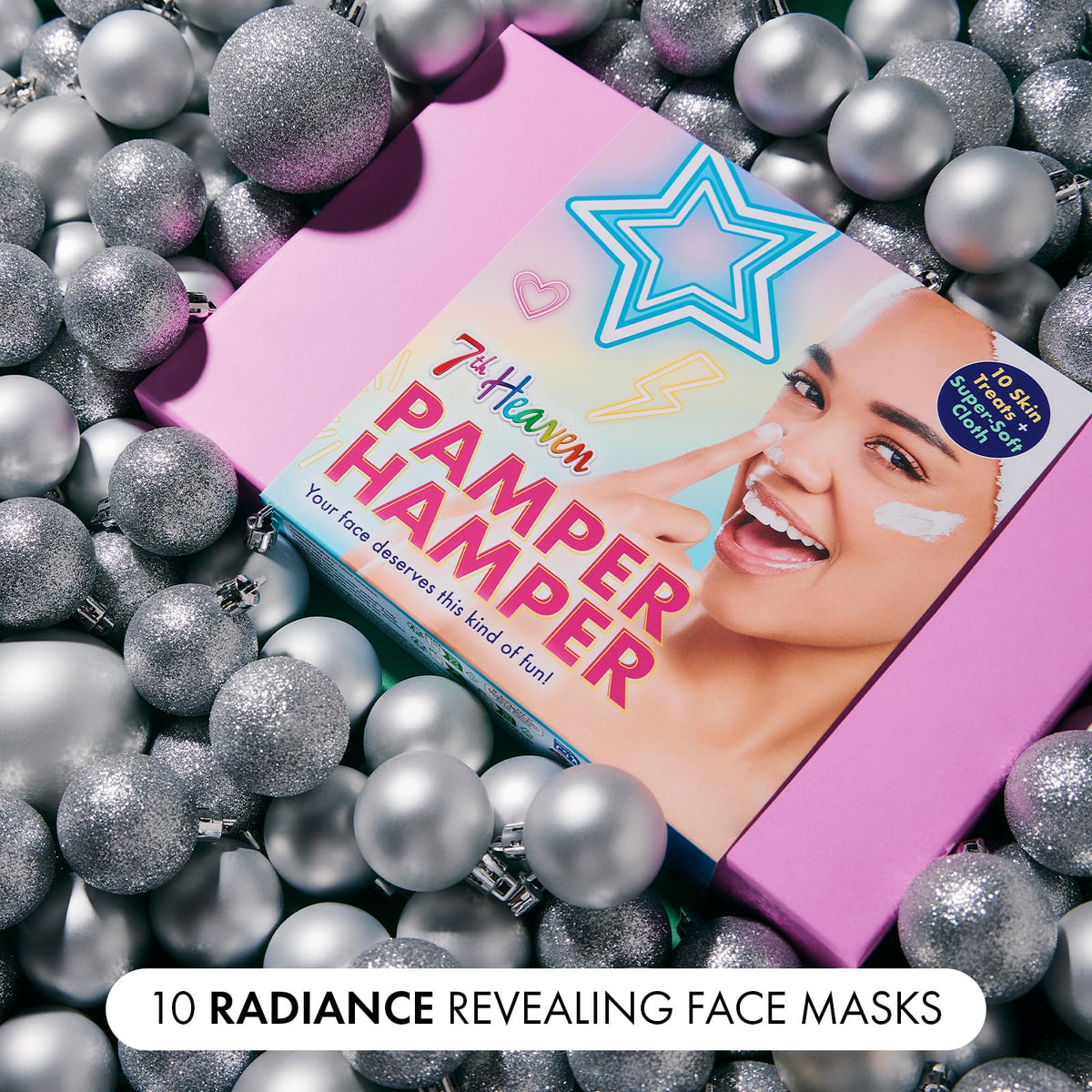 7th Heaven Luxury Pamper Hamper - 10 Face Masks & Spatula - Beauty Gift Set for Women - Skincare Set with Peel-Off, Clay & Hydrating Masks - Spa Experience at Home Skin Care