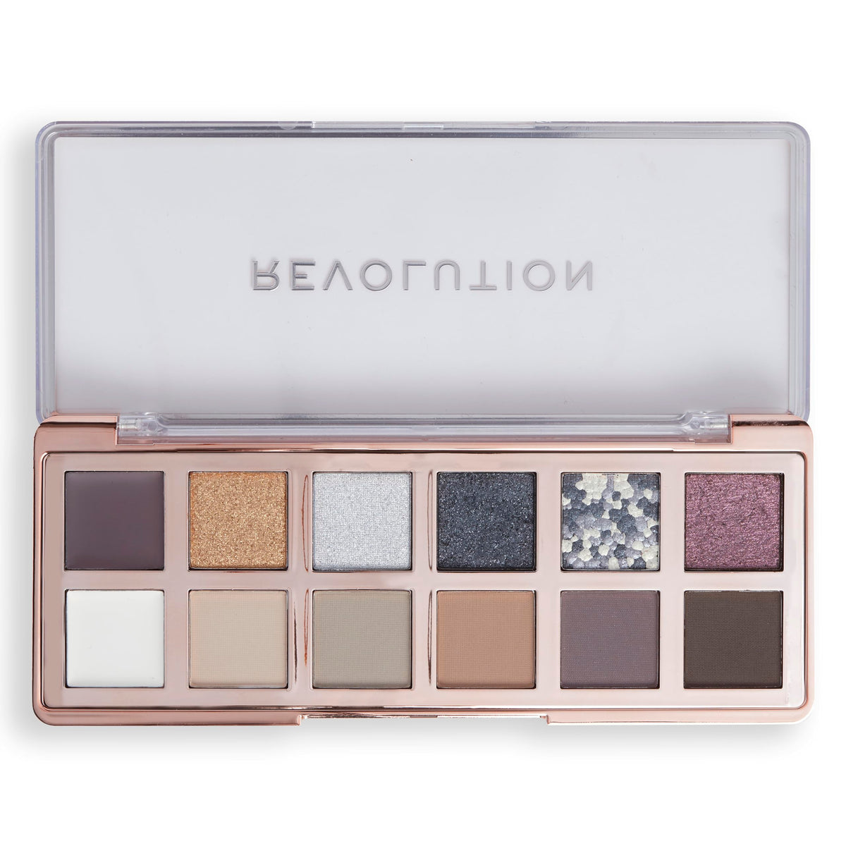 Revolution Beauty London Makeup Revolution, The Smokey Icon Grunge Eyeshadow Palette, Cream, Matte & Shimmer Finishes, 12 Blendable Shades