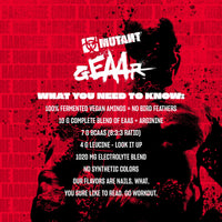 Mutant MUTANT GEAAR - Complete Essential Amino Acids | 10g EAAs + Arginine | Vegan | Electrolytes | No Synthetic Colors or Flavours | Muscle Recovery & Hydration | 420g | 30 Serves | Peach Mango