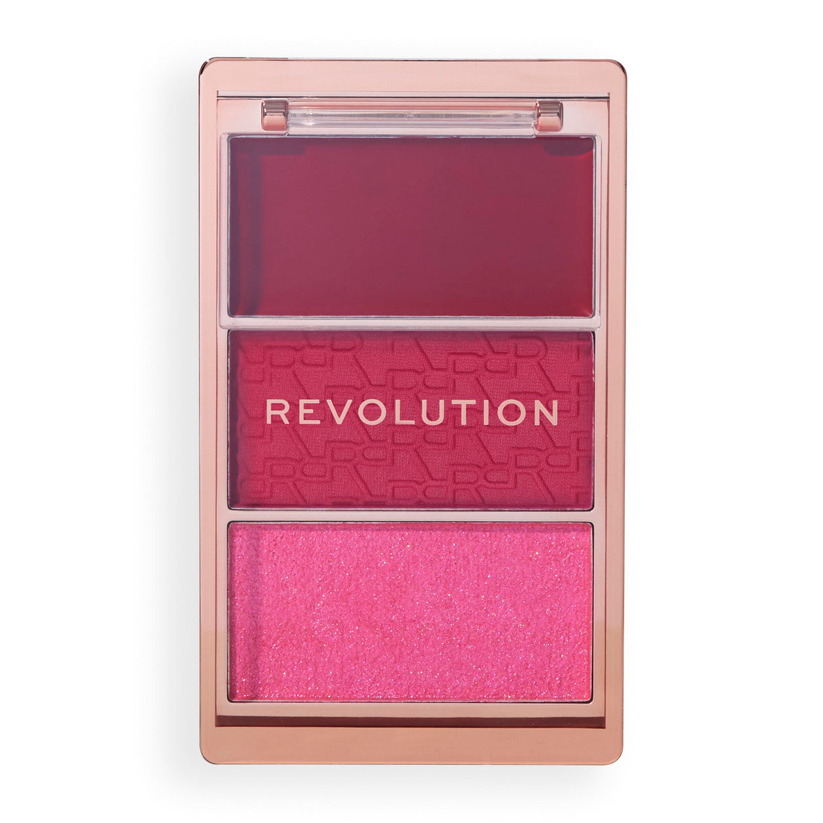 Revolution Beauty London Revolution, Blush Icon Palette, Cream & Pressed Powder Blusher, Highly Pigmented, Face Palette, Vegan & Cruelty-Free, 3 Shades, My Cherry Truth