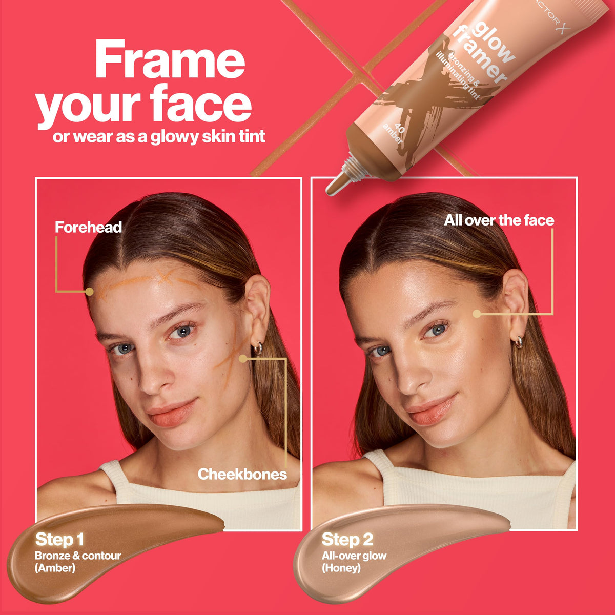 Max Factor Glow Framer, 60 Rich, Bronzing and Illuminating Tint, Blends contour and highlight, Soft Shimmers, Bronzing Pigments, Weightless, Easy to Blend Formula, 30ml