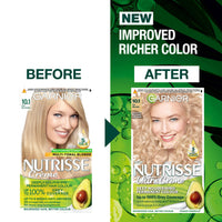 Garnier Nutrisse Permanent Hair Dye, Natural-looking, hair colour result, For All Hair Types, 10.1 Ice Blonde