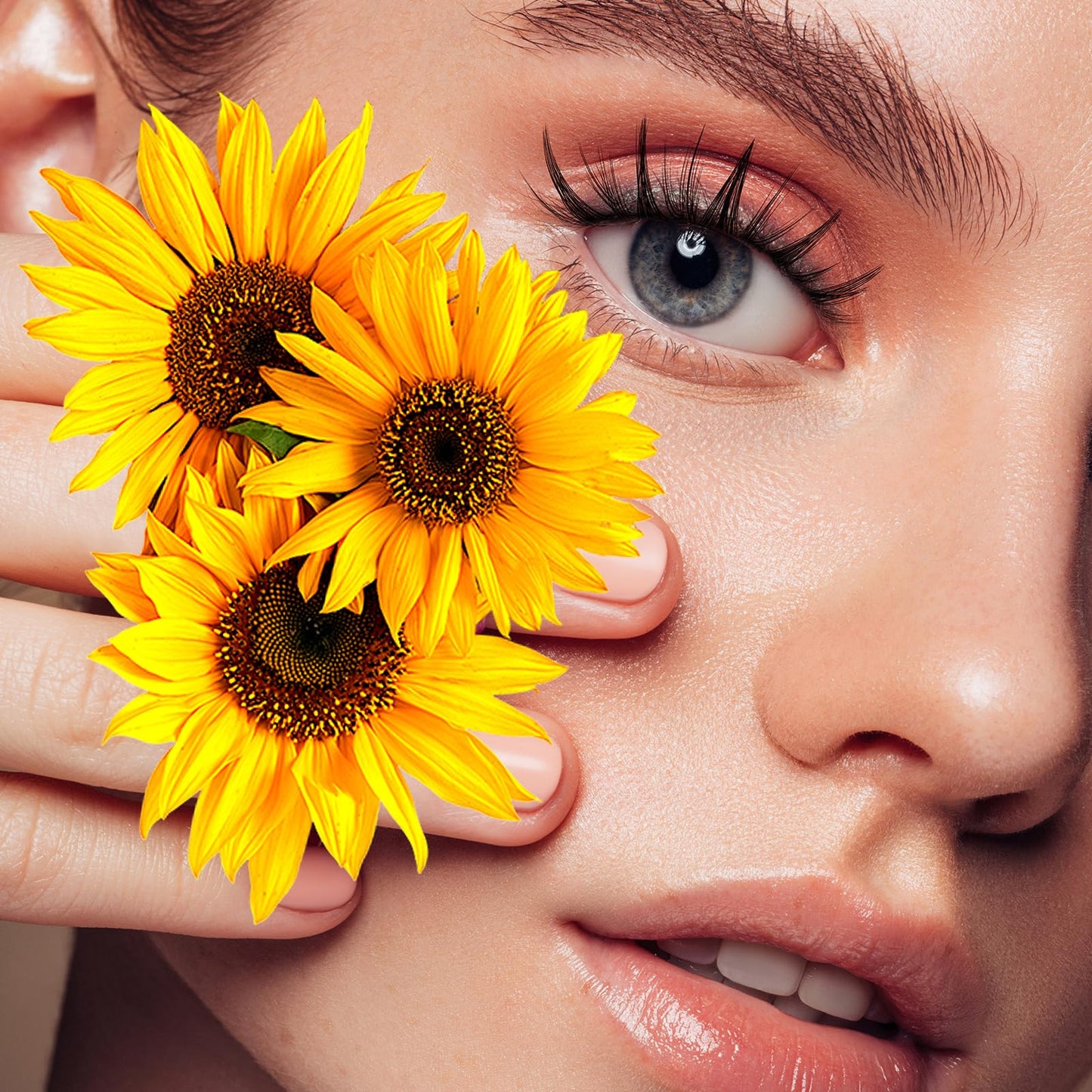 BelleQiana B&Q Clusters Lash Kit Sunflower Lash Extension Kit No lash Map Natural LASH Clusters Individual with Invisible Band Eyelash Extension kit C Curl LASH with Bond and Seal (LRTZ-Sunflower)