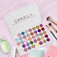 Bezavea 40-Color Eyeshadow Palette with Highly Pigmented Glitters and Shimmers for Day or Night Makeup Looks