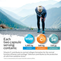 Nu U Nutrition MSM 1200mg - 180 Capsules - 3 Month Supply - Methylsulfonylmethanethane with Added Vitamin C and Selenium - High Strength MSM