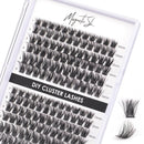 Magnetic SL Individual Lashes 144 Cluster Lashes 3D False Eyelashes Natural Look D Curl Reusable Fluffy Individual Cluster Lashes Soft Eyelashes DIY Cluster Eyelash Extensions Mix 10-16MM-DM17