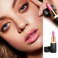 HAORQEE Pink Glitter Colour Changing Lipstick, Metallic Long Lasting Waterproof