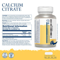 SOLARAY Calcium with Vitamin D3-90 Capsules - Vitamin D 400IU and Calcium Citrate 1000mg Supplement - Gentle Formula for Enhanced Absorption - Lab Verified - Solaray