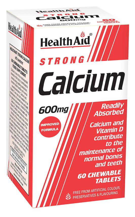 HealthAid Calcium 600mg - Chewable - 60 Tablets