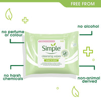 Unilever Simple Kind to Skin Cleansing remove waterproof make-up Facial Wipes for sensitive skin 25 wipes