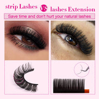 JIMIRE Russian Strip Volume Eyelashes DD Curl Fluffy False Eyelashes Look Like Lash Extensions Natural Lashes 16 Pairs Pack