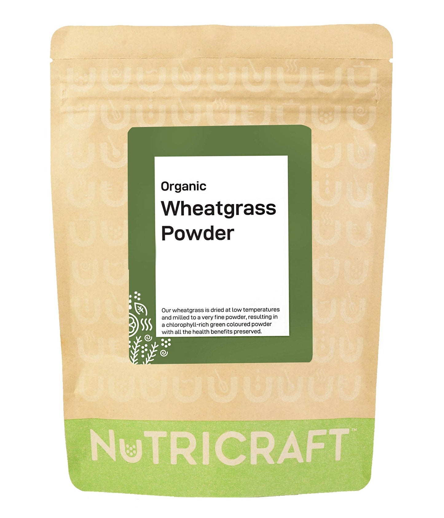 NutriCraft Organic Wheatgrass Powder – 500g, Pure, Chlorophyll-Rich Superfood, Packed with Vitamins, Amino Acids, Enzymes, No Additives or Preservatives, Non-GMO, Sustainably Sourced