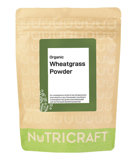 NutriCraft Organic Wheatgrass Powder – 500g, Pure, Chlorophyll-Rich Superfood, Packed with Vitamins, Amino Acids, Enzymes, No Additives or Preservatives, Non-GMO, Sustainably Sourced