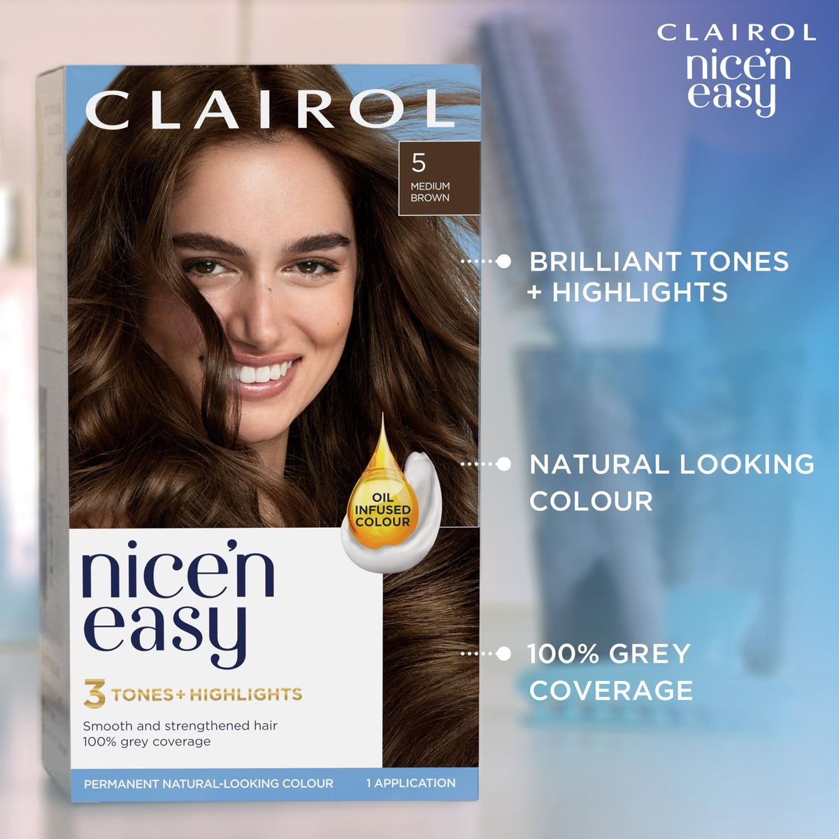 Clairol Nice'n Easy Crème, Natural Looking Oil Infused Permanent Hair Dye, 10 Extra Light Blonde