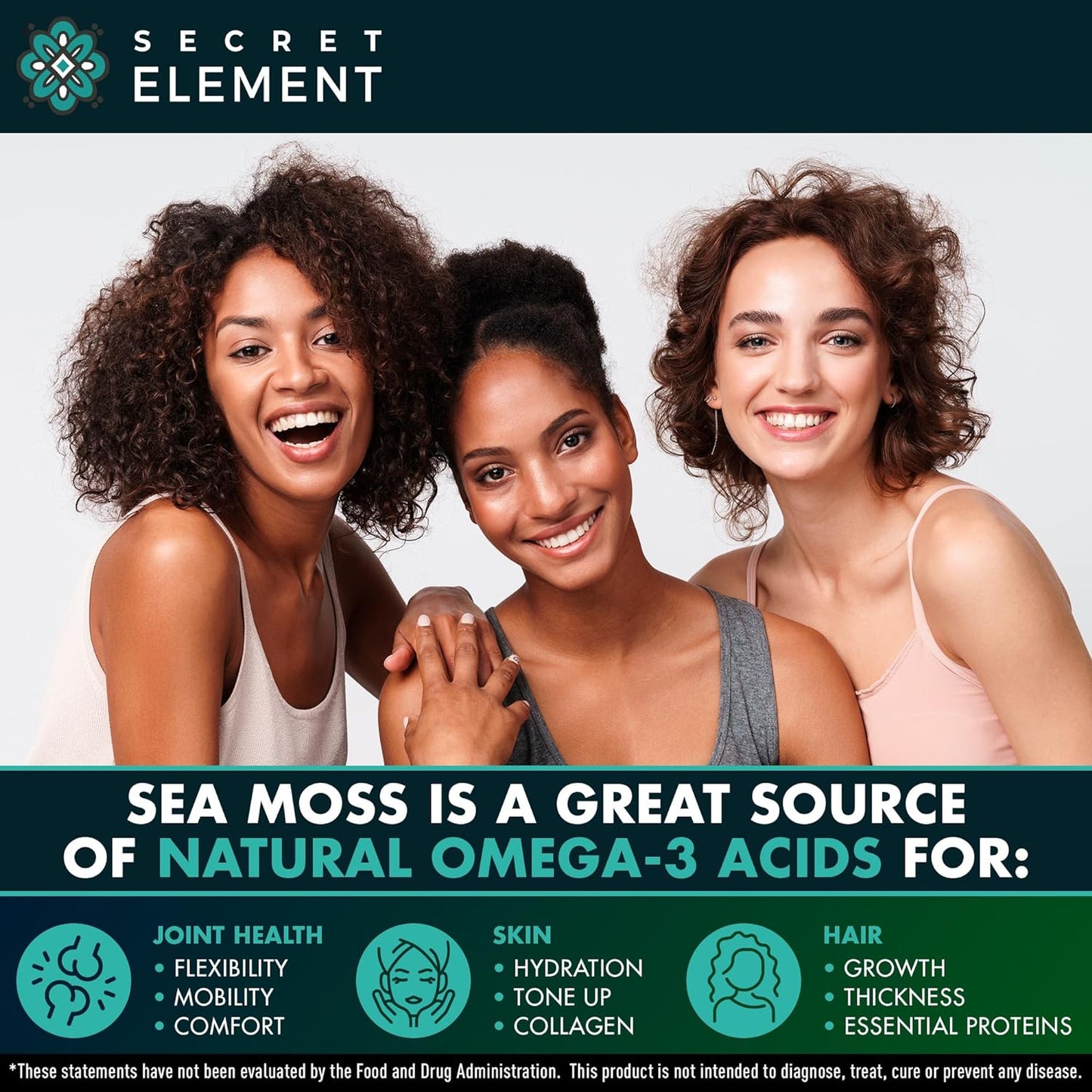 Secret Element Irish Sea Moss Advanced with Burdock Root, Bladderwrack & Muira Puama, 120 Caps