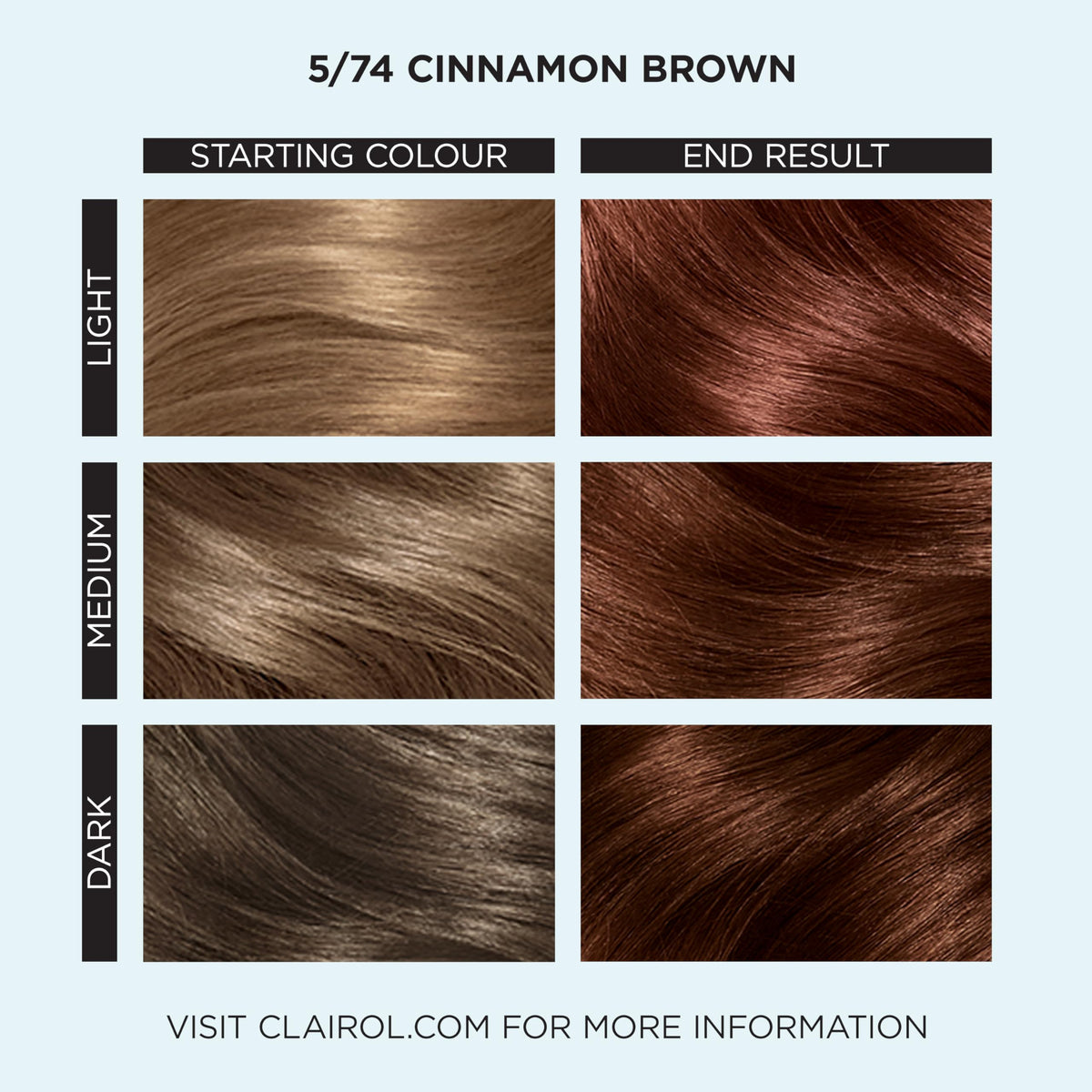 Clairol Colour Studio Permanent Colour Cream | Hair Dye | Long-lasting Rich Tones | 100% Grey Coverage | Dermatologically Tested Vegan Formula | Hair Colouring Kit | Cinnamon Brown 5/74 I 50ml