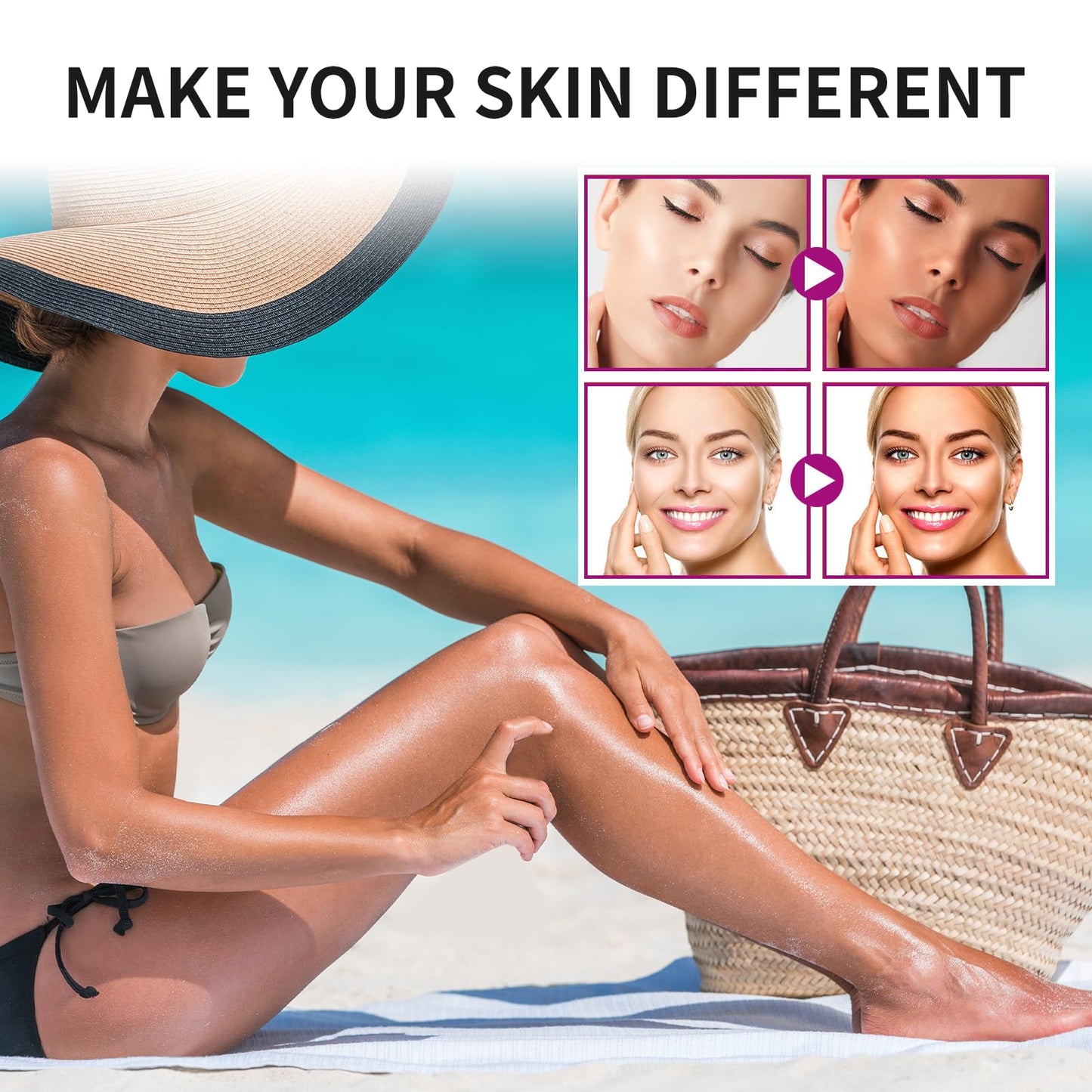 Neyared 2PCS Fast Tanning Bronzing Butter with Coconut Oil and Vitamin E, Intensive Tanning Gel for Sunbeds & Outdoor Sun