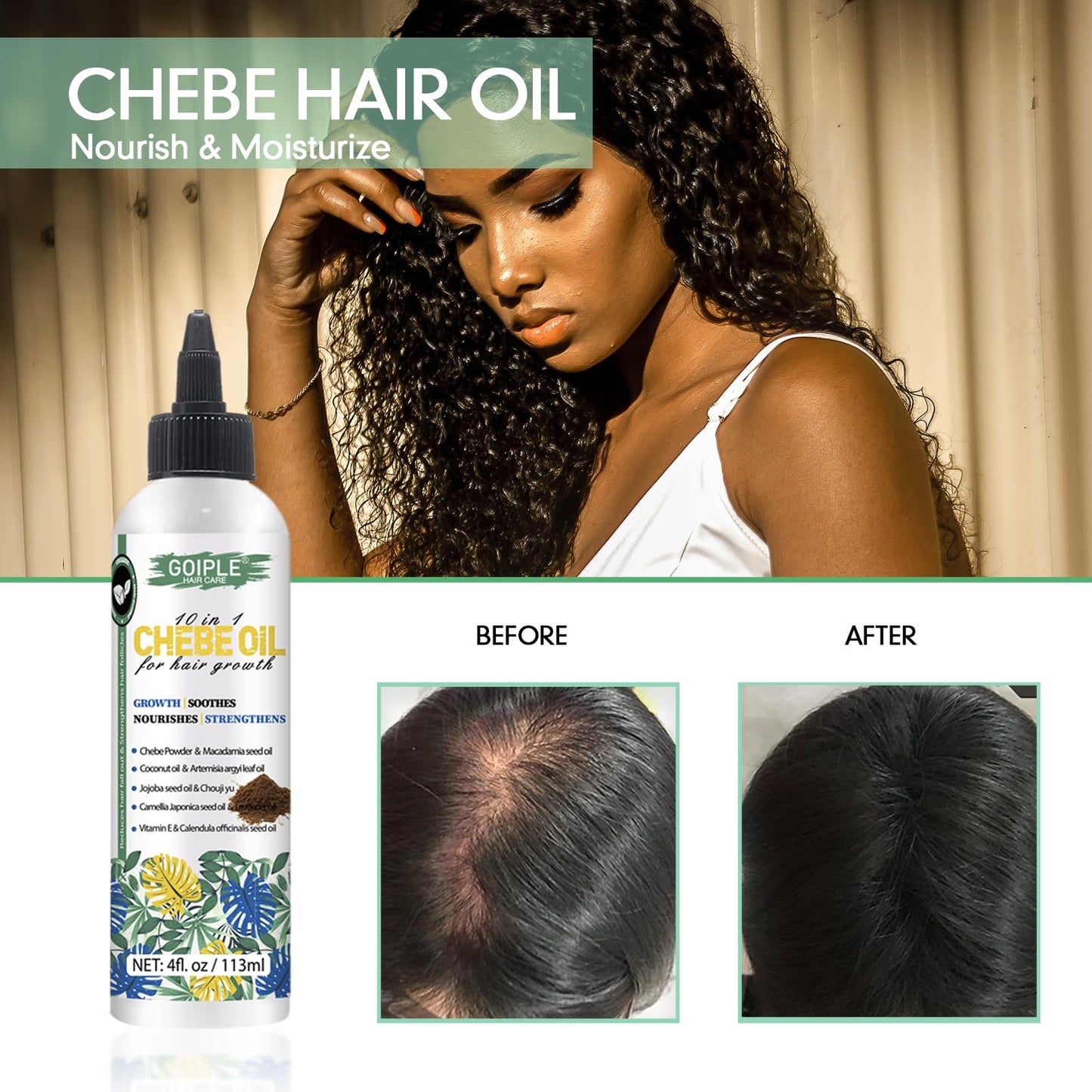WOZUTUNT Chebe Hair Growth Butter & Oil - Thickening & Growth Formula for Men & Women (113ml)