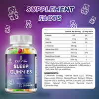 ZAPVITA Sleeping Aid for Adults – 70 Extra Strong Natural Sleep Gummies with L-Theanine & Magnesium – Melatonin Alternative Gummy for Adult Restful Sleep & Relaxation – Night Time Support