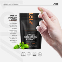 ALPHA01 Organic Chaga Mushroom Extract 7500mg - High Strength 50% Polysaccharides (250mg) - 90 Vegan Capsules (3 Months Supply) Resealable and Recyclable Pouch - by Alpha01