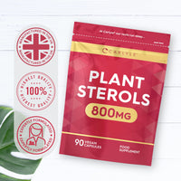 Plant Sterols 800mg | 90 Capsules | High Strength Supplement with Beta-Sitosterol | Vegan and Vegetarian | No Artificial Preservatives | by Carlyle