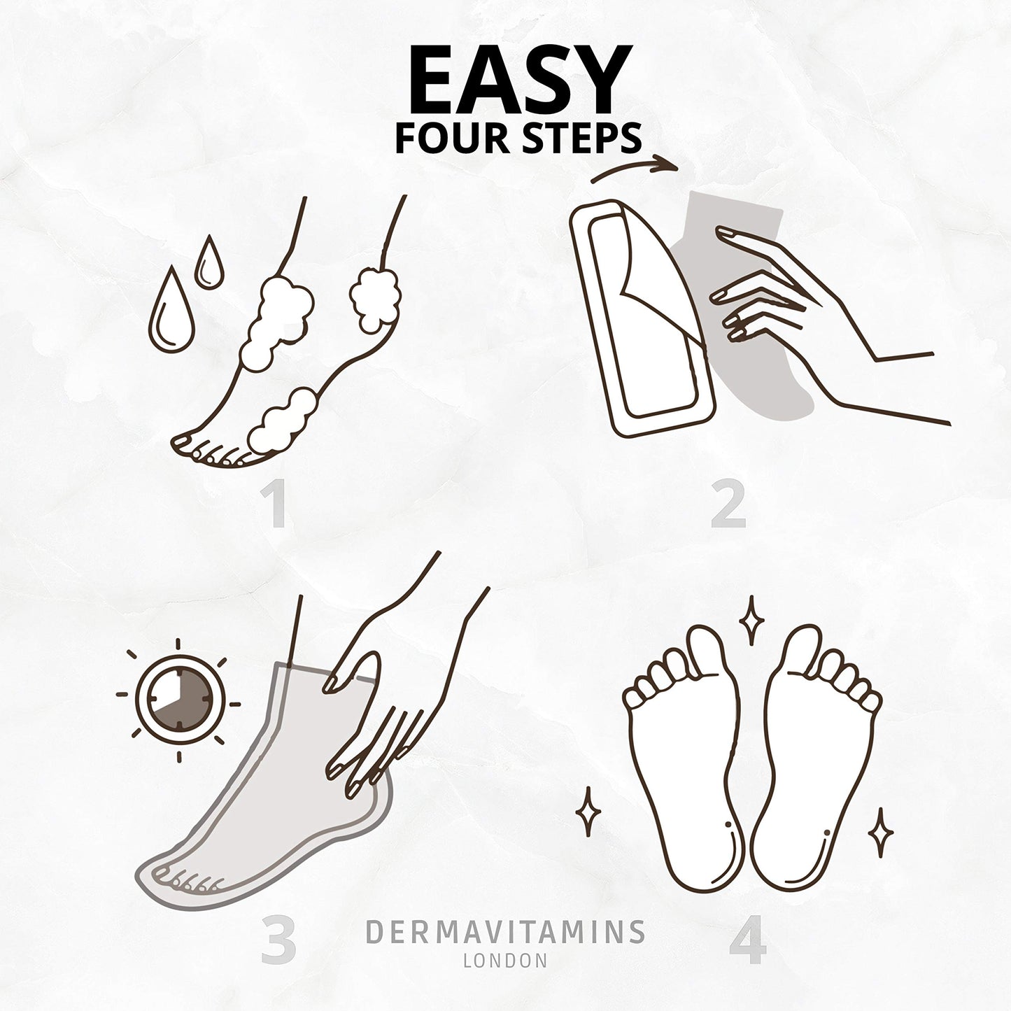 Dermavitamins Advanced Foot Mask Bag - Repairs Dry Feet (Peeling)