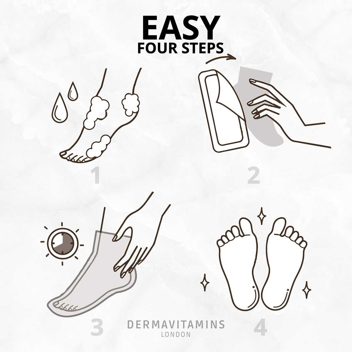 Dermavitamins Advanced Foot Mask Bag - Repairs Dry Feet (Peeling)