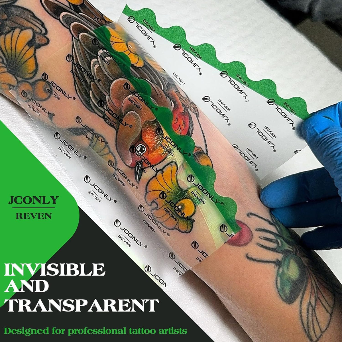 rayyl Jconly Second Skin Tattoo, 10 Sheets Tattoo Aftercare Waterproof Bandage (15cm x 10cm) 0.02MM Matte Protection Film for Skin Recovery