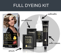 Cameleo - Permanent Hair Colour Cream - Hazelnut - Intensive Color & Protection - 5 Oils + Omega Plus Acids - Professional, Luxurious Hair Dye - Full Kit