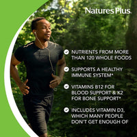 Nature's Plus NaturesPlus Source of Life Gold Tablets - Whole Food Multivitamin for Men and Women, Energy Booster, Immune Support - Vegetarian, Gluten Free - 180 Tablets