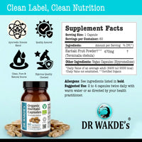 DR WAKDE's DR WAKDE’S Haritaki Capsules (Terminalia chebula/Hirda) | 60 Veg Caps | Ayurvedic Supplement | Vegan | 100% Herbal | Quantity Discounts