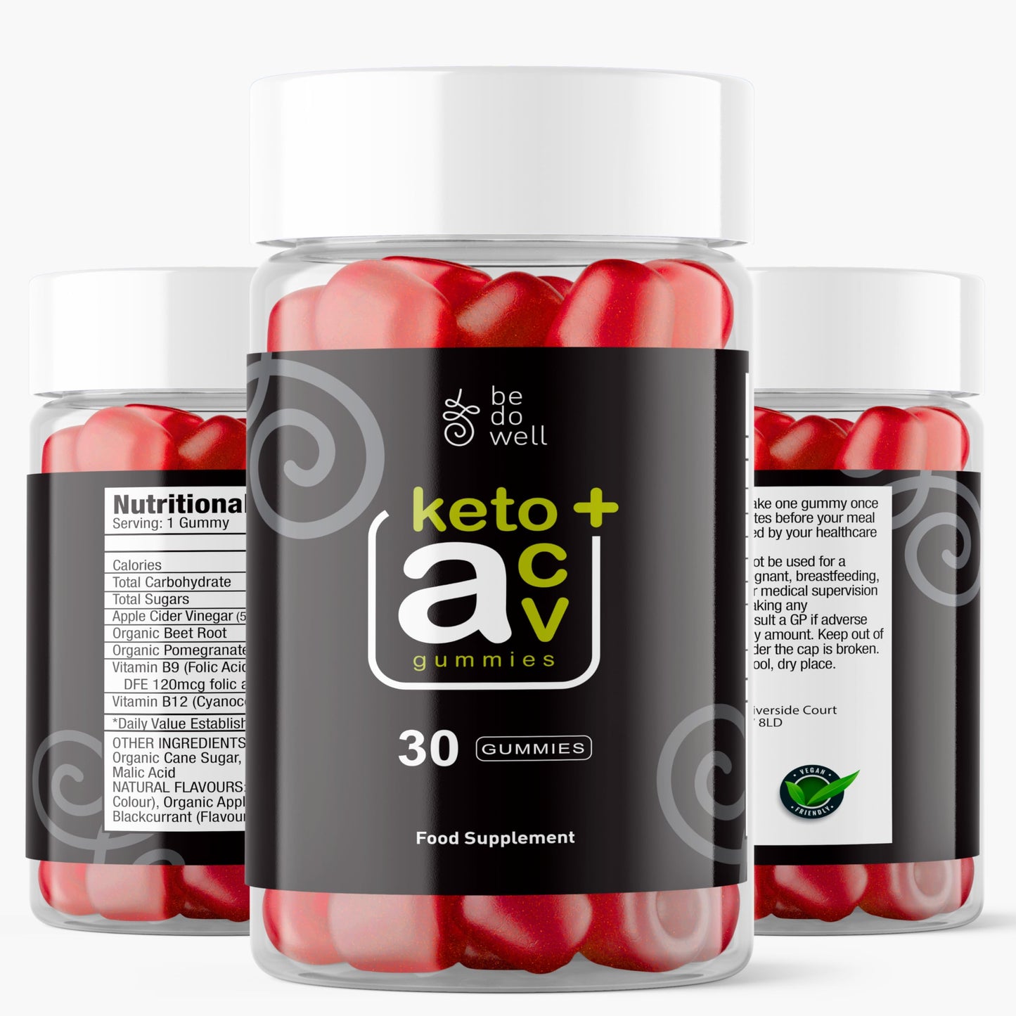 SUPPLEMENT PARADISE Bedowell Keto+ ACV Gummies 1 Month Supply