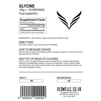 Glycine Powder REDWELLS NO Additives Amino Acid GMO Free Vegan - 100g Pack