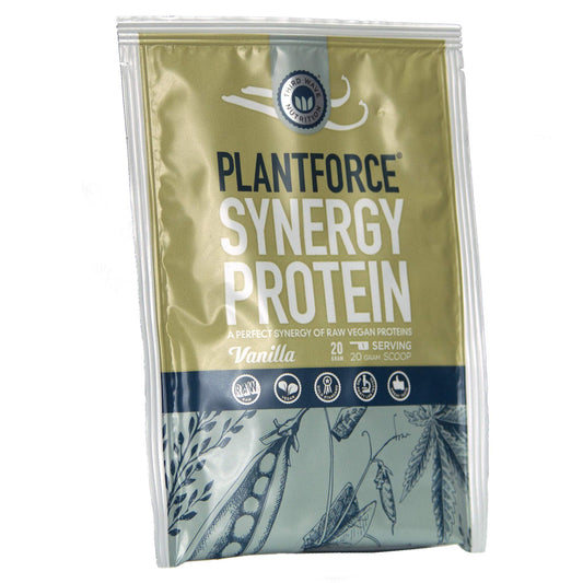 Plantforce Synergy Protein Vanilla - Raw Vegan Proteins - 10 x 20g Satchets (Pack of 10)