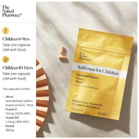 The Naked Pharmacy | Saffrosun for Children | Sleep & Balance | Natural Saffron Supplements with Vitamins D3 & B12 | High Strength | No Additives | Vegan | 60 Capsules