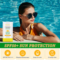 MXCZBSM Solid Sunscreen Stick,Spf 50 + High Times Sunscreen With Uv And Infrared Double Protection,Long-Lasting Waterproof Up To 80 Minutes,Effectively Prevent Sunlight Damage To The Skin