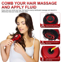 Nukdey Scalp Massaging Brush 3 in 1 Scalp Massaging Comb Electric Hair Oil Applicator for Hair-Growth Head SPA with 3 Massage Modes,660nm Red Light Therapy Waterproof Portable Scalps for Head Home Relaxation