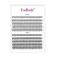 FADLASH Individual Cluster Lashes Extensions 10D 20D 0.07 D Curl 8-16mm Mixed Trays Extensions 200Pcs Individual Cluster Lashes DIY Eyelash Extensions at Home