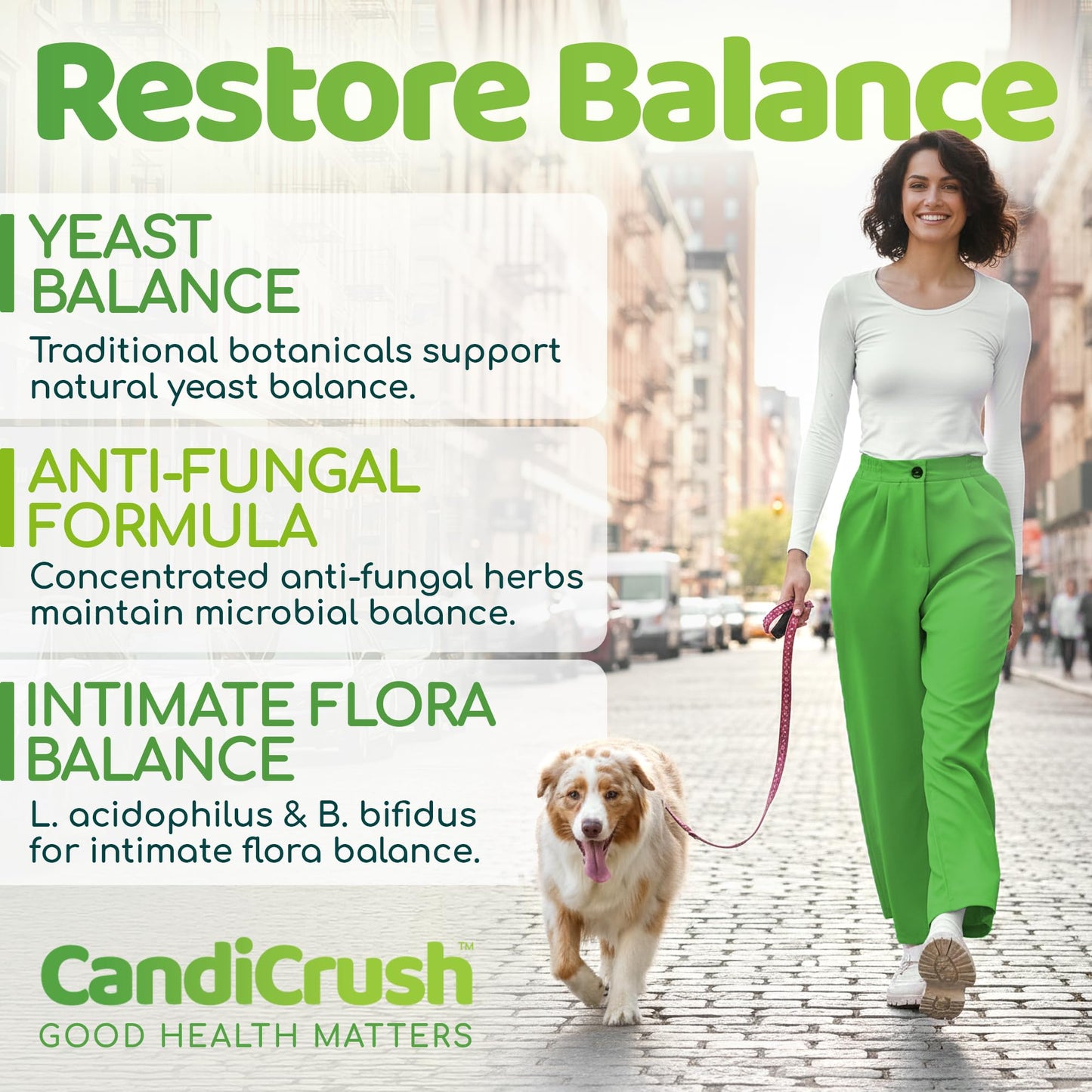 Kula Nutrition CandiCrush - Candida Cleanse Complex - Herbal Thrush Tablets - Natural Candida Treatment for Women and Men with Probiotic Live Friendly Bacteria for Yeast Infection - 60 Vegan Capsules