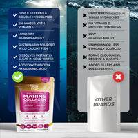 Premium Hydrolysed Marine Collagen Peptide Powder + VIT C, B Complex Hyaluronic Acid, & Stevia. Delicious Taste/No Fishy Smell - SkinPep® Collagen Re-Nu 70g