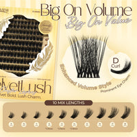 LASHVIEW DIY Eyelash Extension Kit, Fluffy Lash Extension Kit D Curl 9-18mm mix Clusters with Bond&Seal, Remover and Applicator DIY Lash Extensions for Easy at Home Application Style NM03