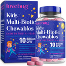 LOVEBUG Lovebug Kids Probiotic Chewables - 10 Billion CFU with Prebiotics - Friendly Bio Cultures for Children & Toddlers (Age 4+) - 30 Chewable Berry Flavour Tablets - Gentle Support for Childrens Gut Health