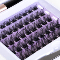 ocean pearl Individual Lashes Cluster Lashes D Curl 45 Clusters DIY False Eyelashes Individual Reusable Soft Natural Easy Fan Russian Lashes Eyelash Extensions Clear Glue 10-16mm