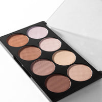 W7 Shape & Glow Highlight & Contour Powder Palette - Professional 8 Shade Face Makeup Palette