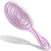 Ninabella Organic Detangle Hair Brush for Women, Men & Children - Does not Pull the Hair - Hair Straightening Brushes for Curly, Straight & Wet Hair - Unique Spiral Hairbrush - pink