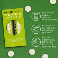 Prime Fifty Super Greens Effervescent Multivitamins, 28 Tablets